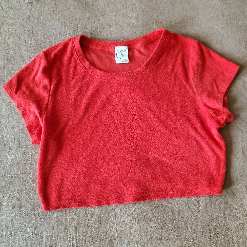 Offline By Aerie Orange Shirt & Wide Leg Pant XS/XL - Picture 2 of 6